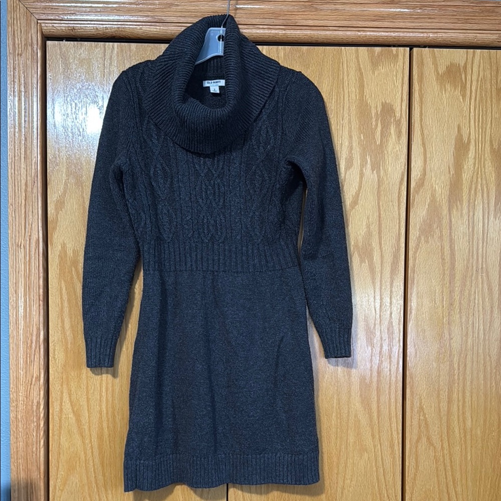 Old Navy Gray Cowl Neck Sweater Dress